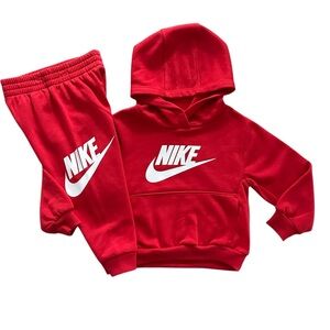 Nike 2 Piece Set Hooded Sweatshirt & Jogger Pants Red Boys Size 3T NWT